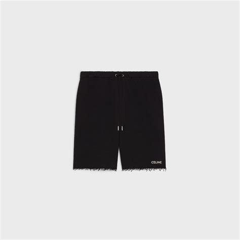 black celine shorts|CELINE SHORTS IN COTTON FLEECE .